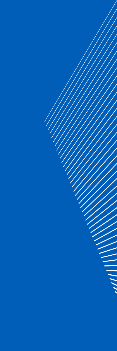 Grafisches Element mit weißer Liniengrafik auf blauem Hintergrund